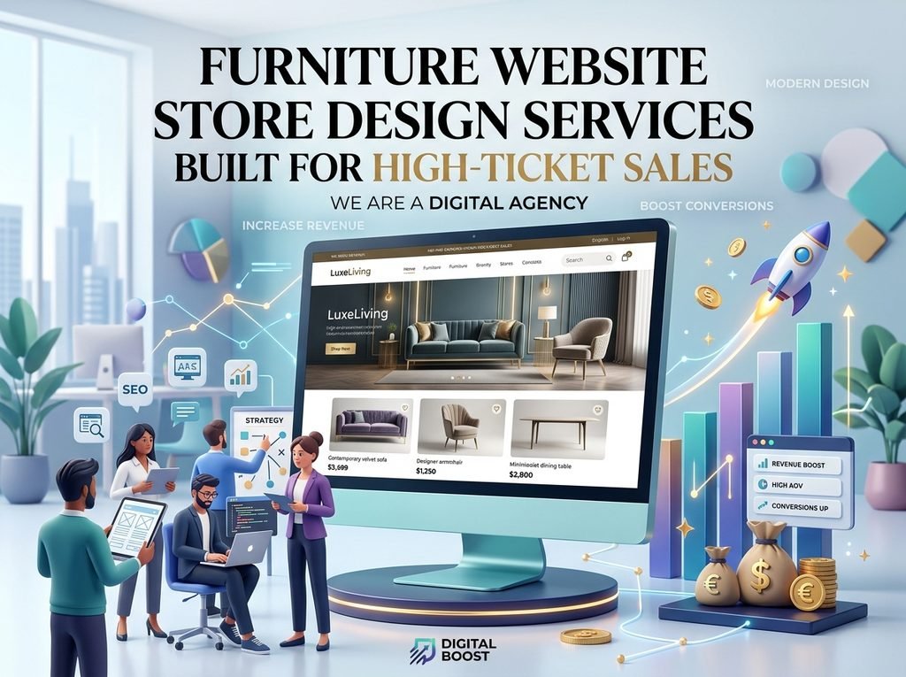 Furniture Website Store Design Services Built for High Ticket Sales