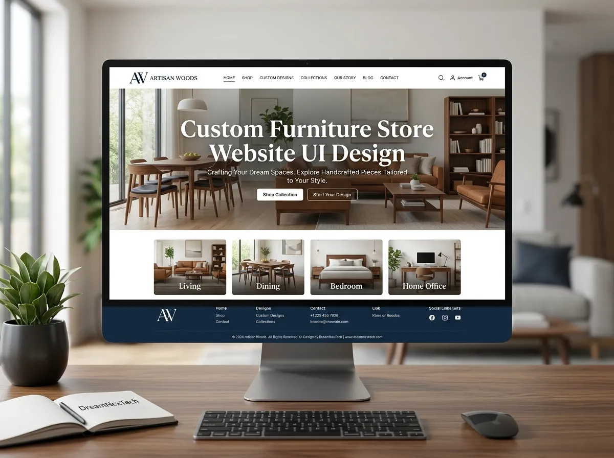 Custom Furniture Store Website UI Design