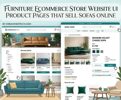 Furniture Ecommerce Store Website UI Product Pages