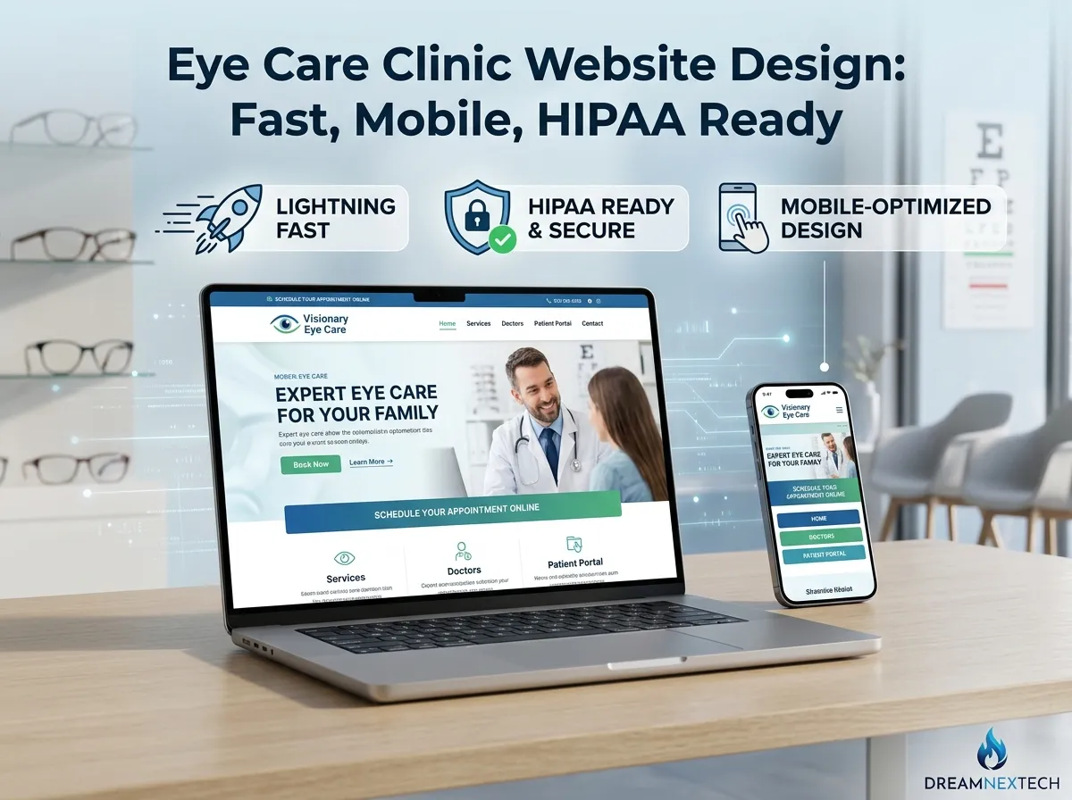 Eye Care Clinic Website Design Fast Mobile HIPAA Ready