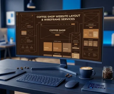 Coffee Shop Website Layout Wireframe Services