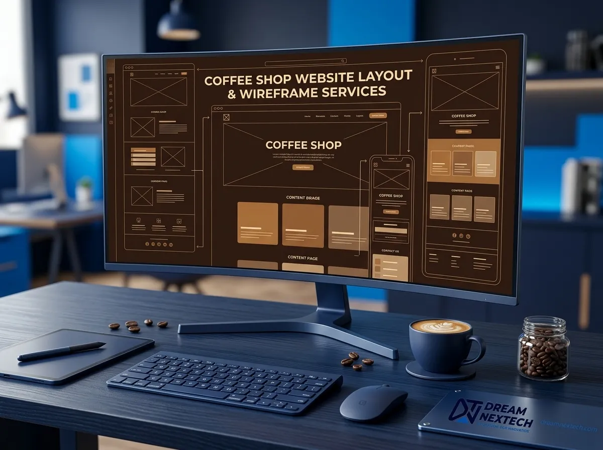 Coffee Shop Website Layout Wireframe Services