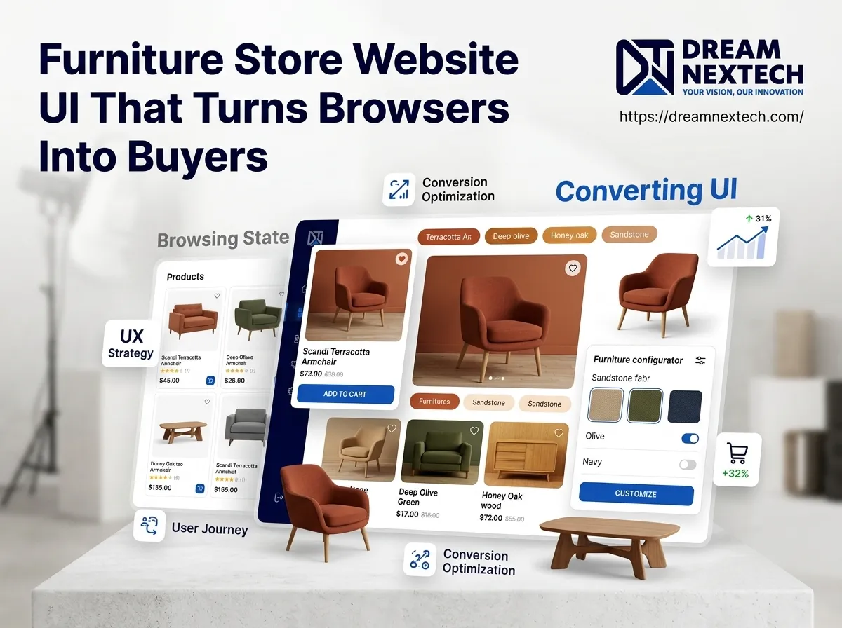 Furniture Store Website UI That Turns Browsers Into Buyers