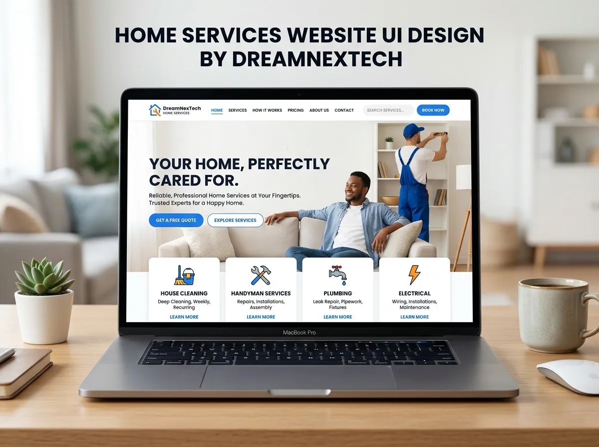 Home Services Website UI Design by DreamNexTech
