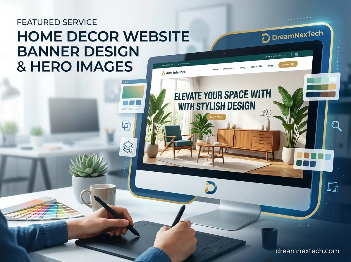 Home Decor Website Banner Design and Hero Images