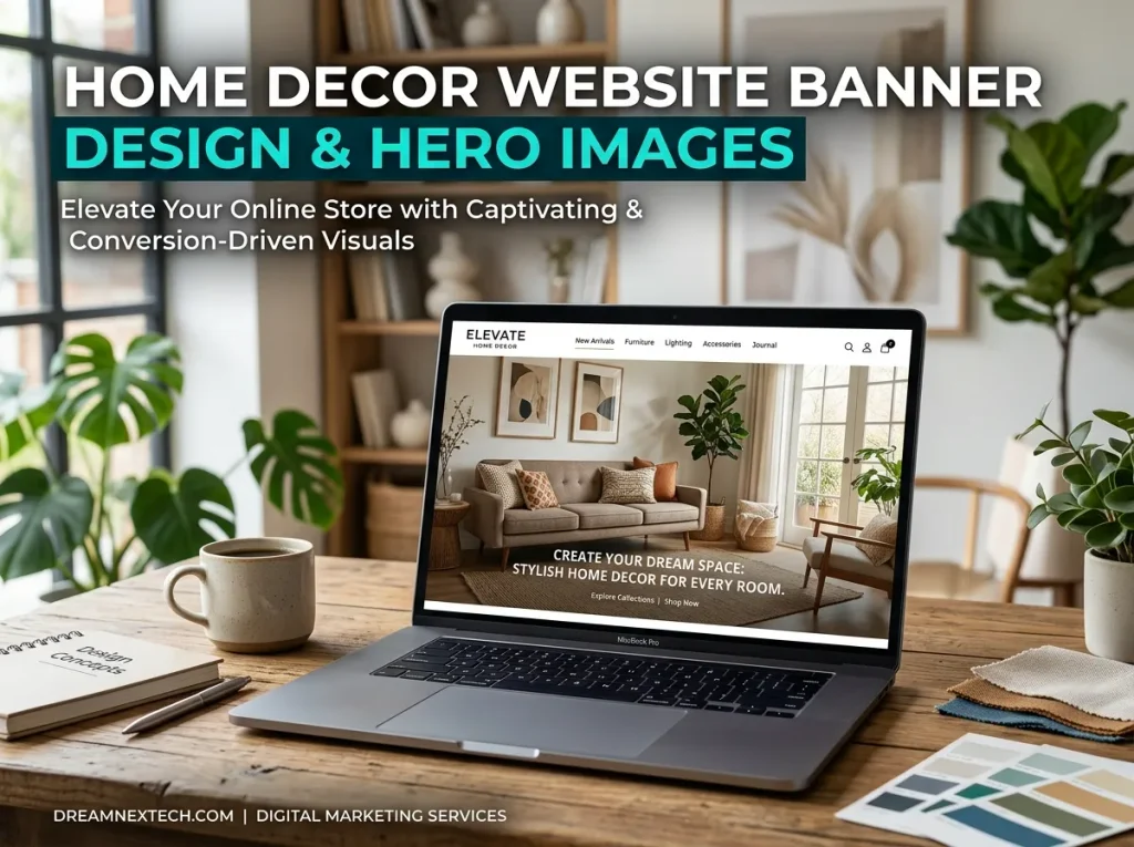 Home Decor Website Banner Design and Hero Images